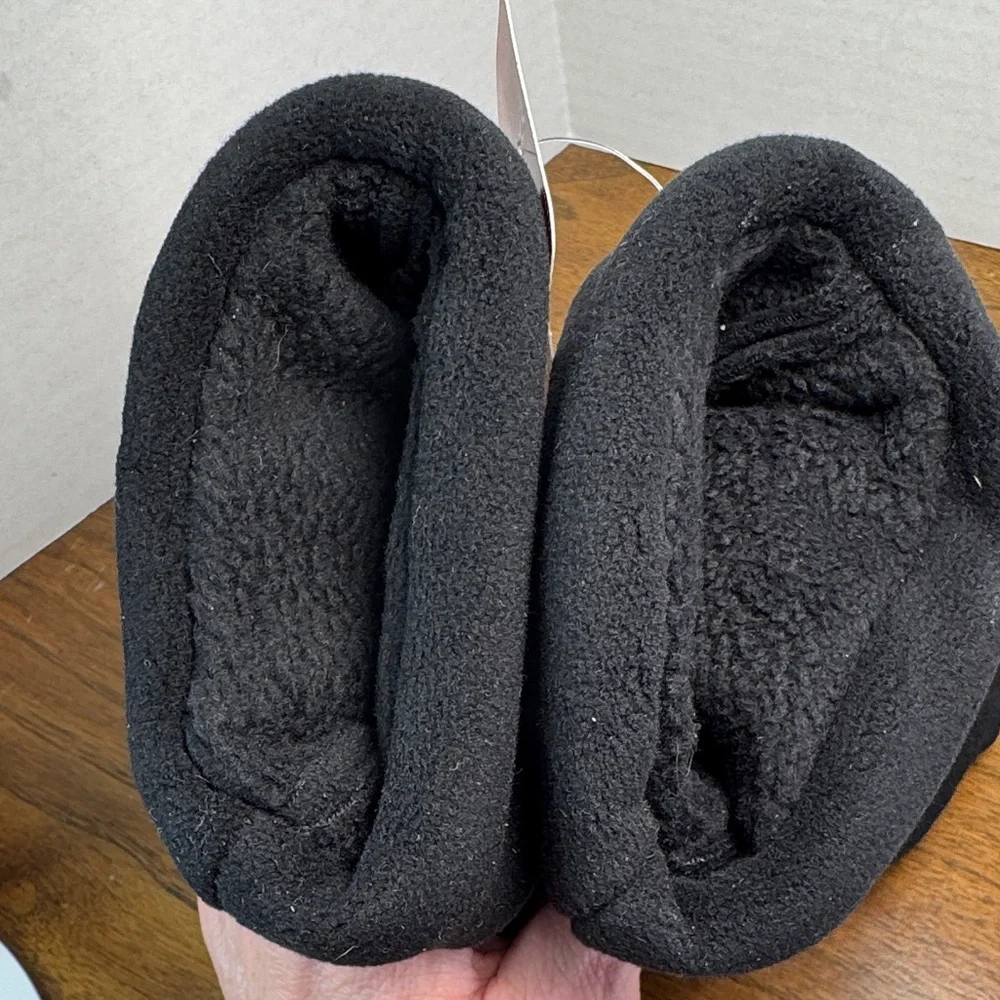 NWT Wintergreen Northern Wear Thick Fleece Roll Cuff Mittens, Black, Unisex sz M